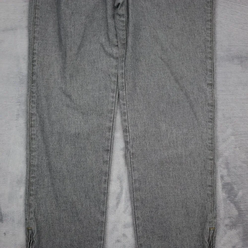 Liz Claiborne Pants Womens 8 Gray Straight Ankle Zip Hook Eye Dark Wash Jeans